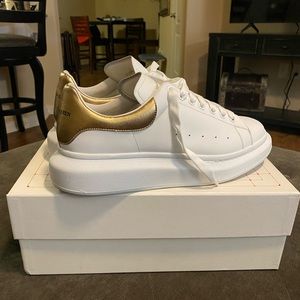 Authentic Men Alexander McQueen White/Gold Sneakers Size 12